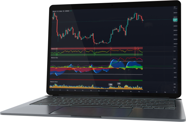 A picture of a notebook showing a chart enhanced by WhaleCrew indicators