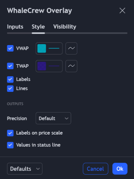 Overlay indicator style configuration